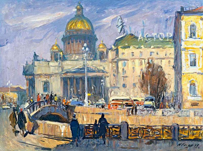 Alexander Nasmyth At the Isaakievskaya Square in Leningrad France oil painting art